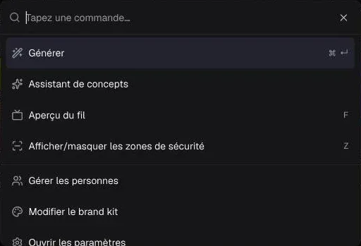 Palette de commandes ⌘K